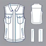 light blue denim sleeveless vest image